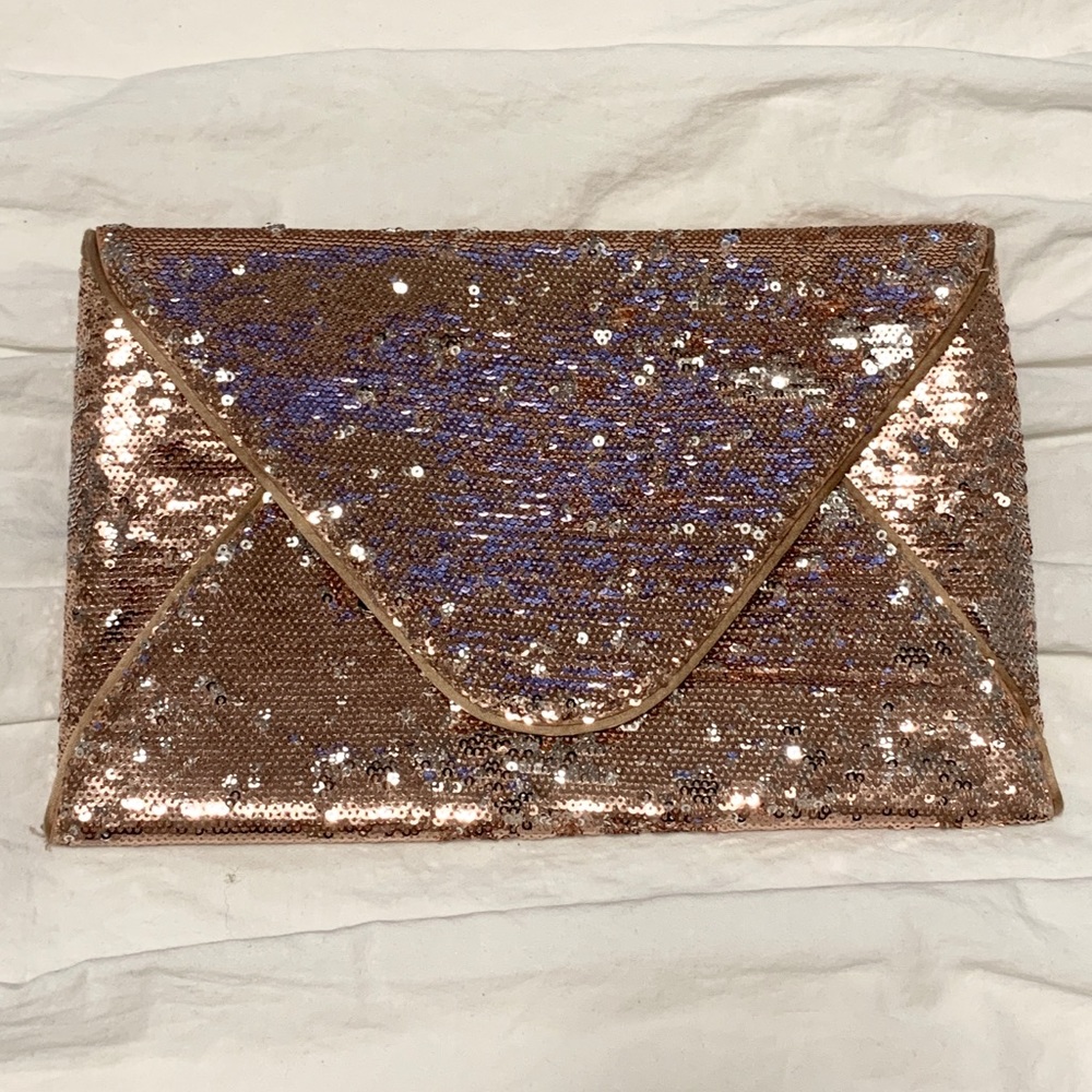BCBG Blush Sequin Clutch